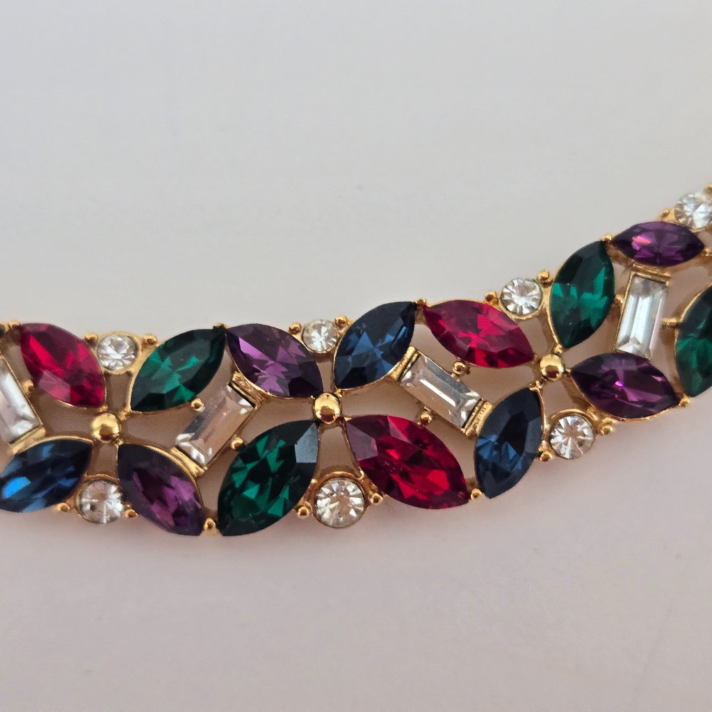 Statement Genuine Swarovski Crystal Encrusted Choker Necklace